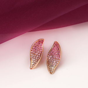 Luxury Pink Gradient <b>Crystal</b> <b>Earrings</b> for Women Rose Gold Plated Statement <b>Stud</b> <b>Earrings</b> Bridal Party Fashion Jewelry - Product Image 4