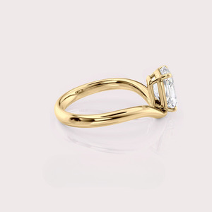 Bague solitaire en diamant de laboratoire taille radiant, certifiée IGI, plaquée rhodium, or blanc/jaune/rose 14 carats |   Conception moderne de bypass pour - Product Image 3