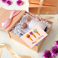 Boîtes à Demandes de Mariage avec Couvercle pour Demoiselles d'Honneur et Garçons d'Honneur, 9,5 x 9,5 x 3,5 Pouces, Carrées, Brillantes, Or Rose, Boîte Cadeau Magnétique pour Fêtes, Finition Mate