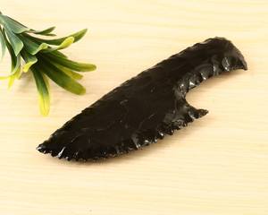 มีดหินออบซิเดียนสีดำแกะสลักคริสตัลสำหรับร้านค้าอภิปรัชญาเทคนิคการรักษาจำนวนมาก - Product Image 2