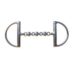 Riaz Jamal Mors d'équitation western neufs en acier inoxydable avec anneau anti-perte et rouleau en acier inoxydable pour l'équitation Waterford et l'entretien des chevaux - Product Image 3
