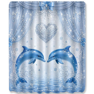Rideau de douche imperméable personnalisé imprimé pour salle de bain, en polyester imperméable avec crochets - Product Image 5