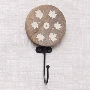 Brown Wooden Leaf Kids Towel Hook by MUGHALCRAFTS - Product Image 3