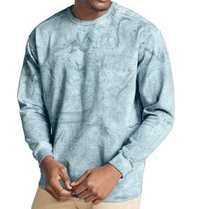 Sudadera transpirable para hombre, Jersey interior de algodón, jersey de cuello redondo de peso pesado, sudadera de lavado ácido para hombre - Product Image 1