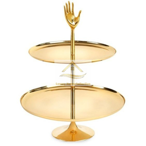 Reindeer Head Glass Cake Cover Aluminum Cast Indian Hand Made Low Price Solid Metal Table Centerpiece <b>for</b> Wedding <b>Cup</b> Cake Stand - Product Image 3