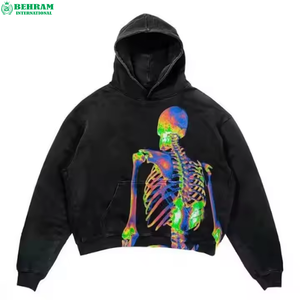 Sweat à capuche pour homme de qualité supérieure, personnalisé, imprimé en DTG, en polyester lourd doublé de polaire, coupe classique, respectueux de l'environnement - Product Image 5