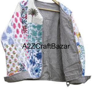 Chaquetas Reversibles Acolchadas Suaves 100% Algodón para Mujer, Estilo Formal, Todas las Temporadas, Manga Larga, Estampados Variados - Product Image 2