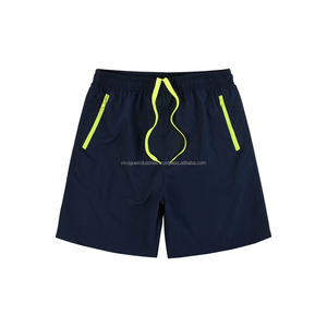 Short de bain et de sport rétro pour homme, 100% coton froissé, imperméable, doublure en maille, logo brodé, hybride, taille élastique, séchage rapide, style urbain - Product Image 1