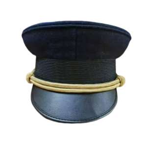 Casquettes d'officier pour hommes personnalisables vertes et noires - Casquettes d'officier de haute qualité faites à la main - Product Image 2