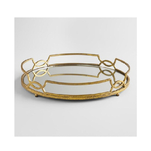Elegante bandeja de tocador y joyería con forma hexagonal en aluminio con acabado natural perfecto para uso de vajilla y bodas - Product Image 4