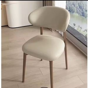 Sillas de comedor de cuero para exteriores nórdicas, diseño europeo de lujo moderno, hogar, apartamento, Hotel, sala de estar, muebles de restaurante de acero - Product Image 3