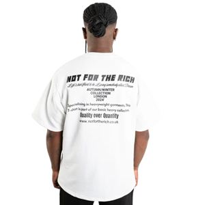 Camiseta Blanca Extra Grande para Hombre, 280GSM, Algodón Orgánico, Hombros Caídos, Estilo Urbano, con Estampado Grande en la Espalda - Product Image 2
