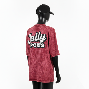 Chemise sans manches pour femmes, jersey de coton de luxe, lavage à l'acide, aspect vintage, teinte rouge foncé, broderie thermocollée, respirante - Product Image 5