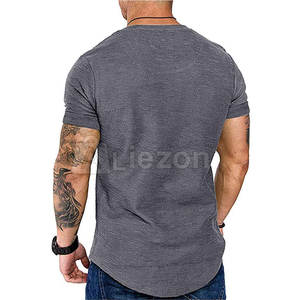 Street Wear T-shirts de fitness confortables pour hommes T-shirts de fitness en vrac de couleur unie à vendre - Product Image 2