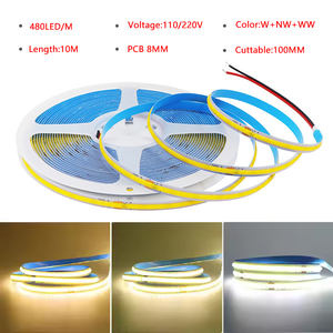 Bande <span class=keywords><strong>LED</strong></span> COB souple à haute fidélité des couleurs (CRI) 220V/110V, sans points lumineux, 296/480 <span class=keywords><strong>LED</strong></span>, 3000K/4000K/6000K, la plus vendue - Product Image 5