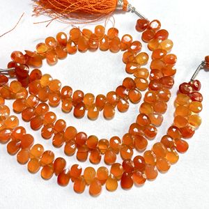Carnelian Almond Shape Briolette <b>Beads</b> Natural Gemstone Faceted Pear Calibrated <b>Stone</b> <b>Beads</b> From a Trusted Supplier's Shop - Product Image 6