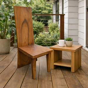High Quality Modern Solid Suar <b>Wood</b> Block <b>Dining</b> <b>Chair</b> with Tall Back Design | Eco-Friendly Heavy Duty for Home & Commercial Use - Product Image 5