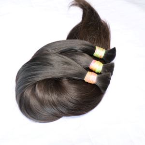 Extensions de cheveux humains non transformés naturels indiens vierges bruts à vague profonde lâche cuticule droite en vrac alignée humaine vierge brésilienne - Product Image 2