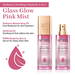 OEM/ODM PDRN Pink Peptide Spray Serum Pink Glass Glow Serum Mist para Hidratante Calmante y Reafirmante Etiqueta Privada - Product Image 2