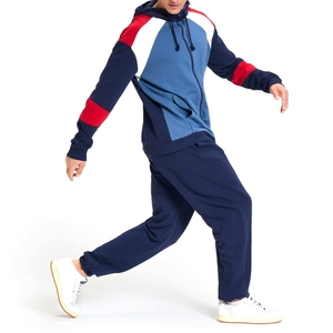 Men Pakistan Manufacture 100% Cotton Eco-Friendly Breathable Stand Collar 2-in-1 Design Fleece Tracksuit Set Solid Pattern - Product Image 5