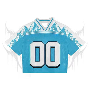 Camiseta clásica de fútbol americano y fútbol personalizada para hombre, malla cuadrada recortada de gran tamaño con técnicas impresas - Product Image 4