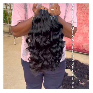 Machine à double trame d'extensions de cheveux humains indiens bouclés et naturels vierges de qualité Remy grossiste et fabricant indiens de l'Inde - Product Image 3