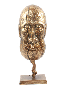 Hand Casted New Small Aluminum Face <b>Sculpture</b> With Antique <b>Gold</b> Finishing Customized Home Decorative <b>Sculpture</b> - Product Image 5