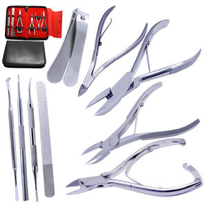 Instruments de podologie : Coupe-ongles, ciseaux à cuticules, limes à ongles, repousse-cuticules, outils de soin des ongles en acier inoxydable - Product Image 1