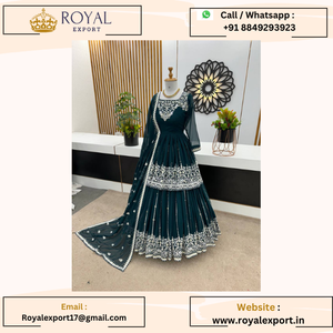 รูปลักษณ์งานรื่นเริงใหม่พร้อมชุดสูทปากีสถาน Georgette แบบเทียมของเราพร้อมงานลําดับ Dupatta - Product Image 4