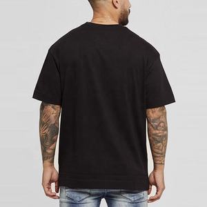 Nouveauté T-shirt Homme 100% Coton Manches Courtes Uni Noir Logo Personnalisé Surdimensionné - Product Image 2