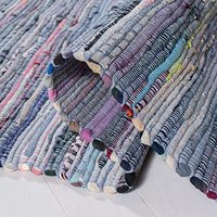 Nature4u Handmade Woven Classic Geometric Cotton Rag Rug Cushioned Non-Slip Washable Antimicrobial Home Entryway Foyer Living