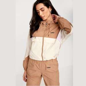 2024 New Arrival Custom <b>Women</b> Cropped <b>Jacket</b> Windbreaker Set Lightweight Breathable Waterproof Windbreaker Sets <b>Women</b> - Product Image 6