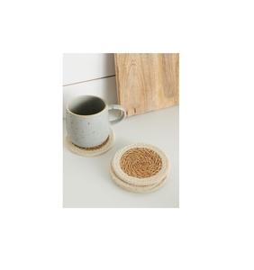 Handwoven Rattan Round <b>Coasters</b> with Holder Pottery Insulated Heat Woven <b>Placemats</b> Eco-Friendly <b>Coaster</b> <b>Set</b> - Product Image 1