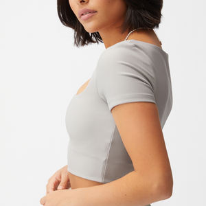 Débardeur de sport pour femmes, ample et respirant, avec sensation de peau nue, avec nœud au dos, pour la course à pied, nouvelle collection printemps été 2021 - Product Image 5