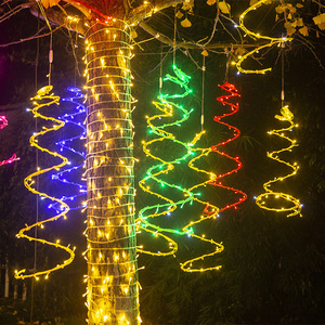 Esterno LED RGB festone colorato meteorite appeso X'mas filo di albero luce a sospensione per festa di festa di nozze paesaggio di natale - Product Image 1