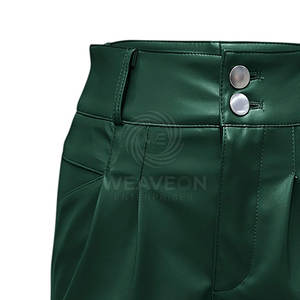 Shorts de Cuero PU para Mujer, Cintura Alta, Transpirables, Estilo Urbano, Corte Recto, con Bolsillos Laterales - Product Image 6