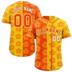 เสื้อเบสบอลสั่งทำพิเศษ สีทองดำลายทาง แขนสั้น ติดกระดุมด้านหน้า สำหรับผู้ใหญ่ ทั้งชายและหญิง พิมพ์ลายแบบ Sublimation ระบายเหงื่อได้ 100% - Product Image 5
