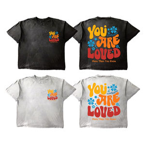 T-shirt surdimensionné vintage délavé à l'acide pour hommes 100% coton Streetwear délavé à l'acide t-shirts Service OEM personnalisé - Product Image 3