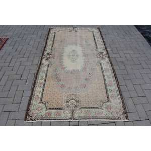 พรมตุรกีวินเทจลายดอกไม้สีเขียวเบจผ้าขนแกะทรงสี่เหลี่ยมผืนผ้าผืนใหญ่แบบคลาสสิกขนาด3,9x7,2ฟุต - Product Image 1