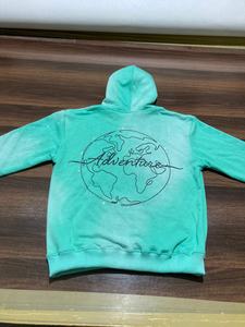 Custom Men's Acid Wash Street Wear <b>Hoodie</b> Pullover Winter French Terry Sun Faded Rhinestone Heavyweight Knitted Unisex <b>Hoodie</b> - Product Image 2