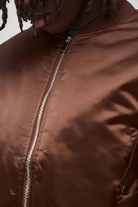 Chaqueta Bomber Ligera para Hombre, Estilo Universitario, Brillante, Satinada, Resistente al Agua, Corta, Sólida, Delgada, Unisex, con Cuello Alto - Product Image 5