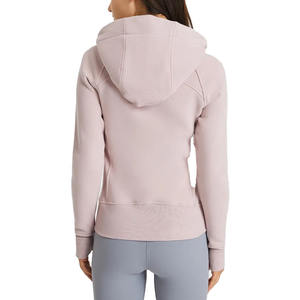Femmes nouveauté à manches longues polaire à capuche épais chaud respirant Fitness Yoga Gym entraînement porter séchage rapide avec motif imprimé - Product Image 4