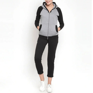 Survêtement à capuche pour femme de haute qualité, écologique, respirant, tendance, nouvelle arrivée, motif uni, grande taille, 100% coton, OEM - Product Image 2