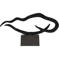 Sculpture Art Déco Antique en Aluminium, Plaqué Argent Poli, Pièce d'Accent Décorative pour la Maison
