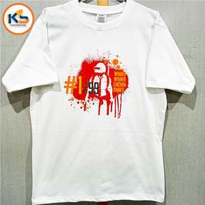 เสื้อยืดถักผ้าฝ้าย100% สำหรับผู้ชายเสื้อยืดแขนสั้นแบบสั่งทำลายพิมพ์โลโก้ตามสั่ง - Product Image 1