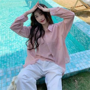 Trendy Chic Elegant White Lightweight Sun Protection Blouse Designer <strong>Women's</strong> <strong>Overshirt</strong>/Thin Cover-Up Top for Spring 2025 - Product Image 5