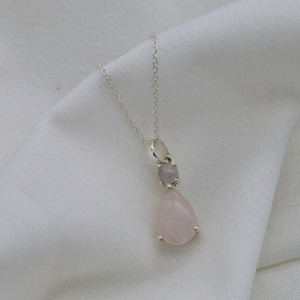 Quartz rose 925 argent sterling collier de pierres précieuses couleur rose cadeau de mariage parfait pour l'amour avec 925 bijoux estampillés - Product Image 4