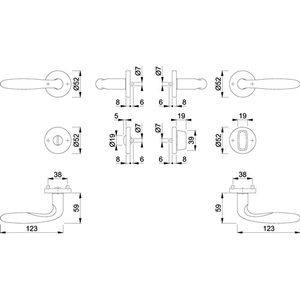 Ensemble de rosettes en acier inoxydable HOPPE Verona E1800Z/42KV/42KVS F69 rond SK/OL DIN Gauche/Droite D/D pour articles de bain et toilettes - Product Image 3