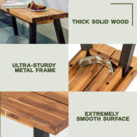 Banc en bois pour jardins extérieurs, patios, complexes hôteliers et projets de mobilier commercial