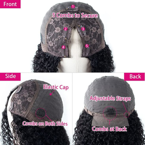 Pelucas sin pegamento con parte en V, cabello humano virgen Remy indio liso Yaki relajado, doble trama a máquina, todos los colores - Product Image 5